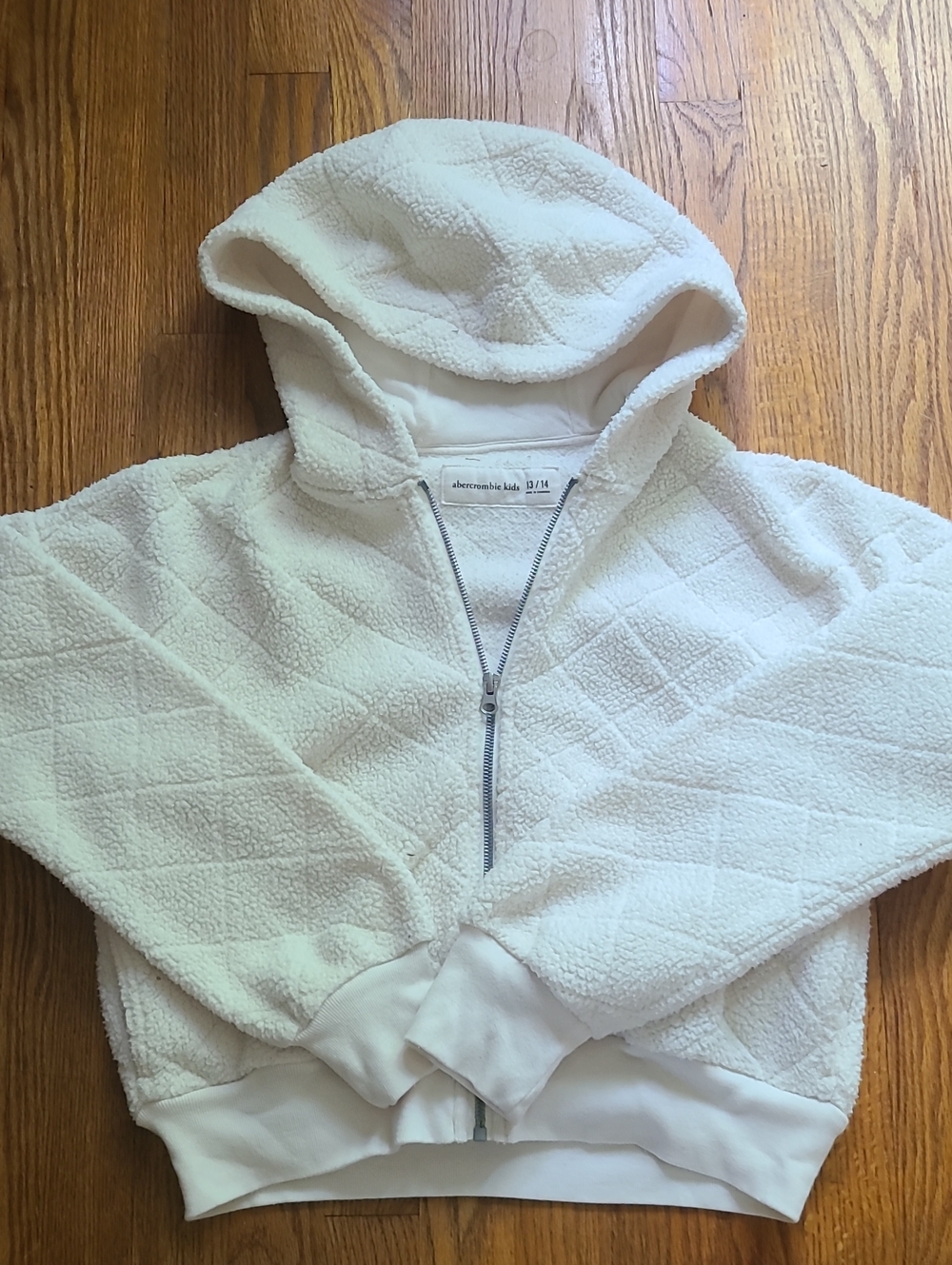 abercrombie kids Cream Sherpa Zip Hoodie